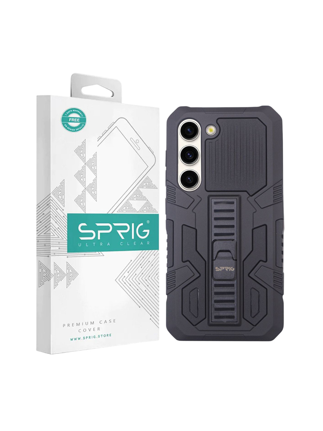 SPRIG Samsung Galaxy S23 5G Armor Case with Stand Back Cover