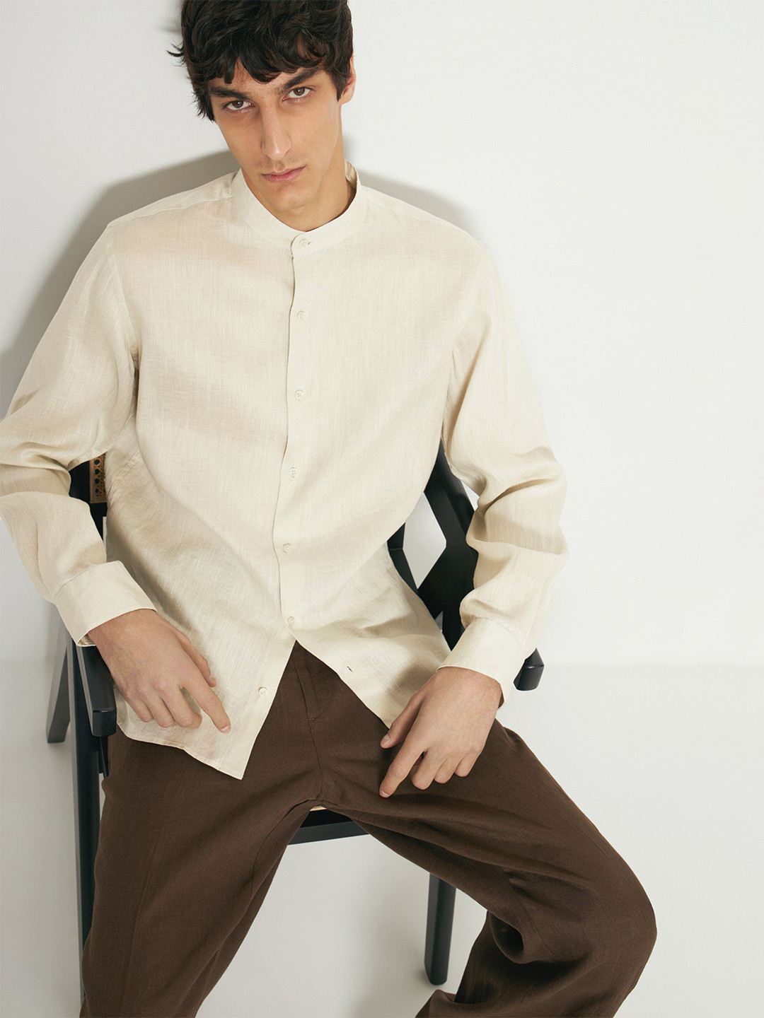 THE BEETEL HOUSE Stand Collar Classic Shirt