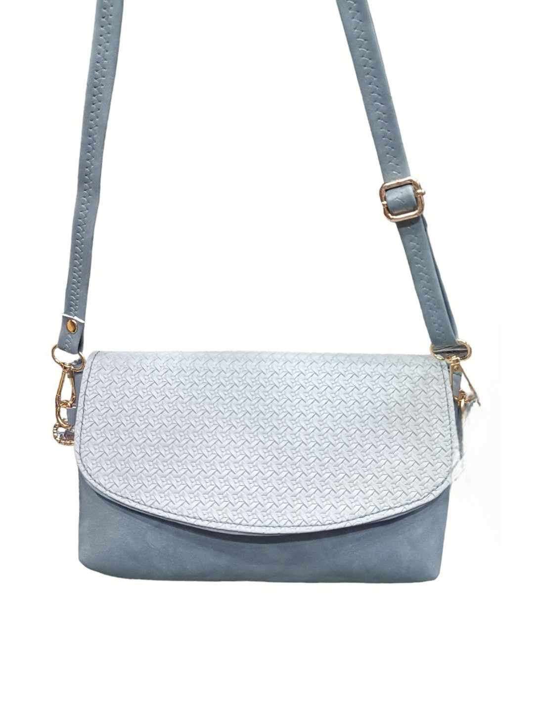 marcG Colourblocked PU Half Moon Sling Bag With Cut Work
