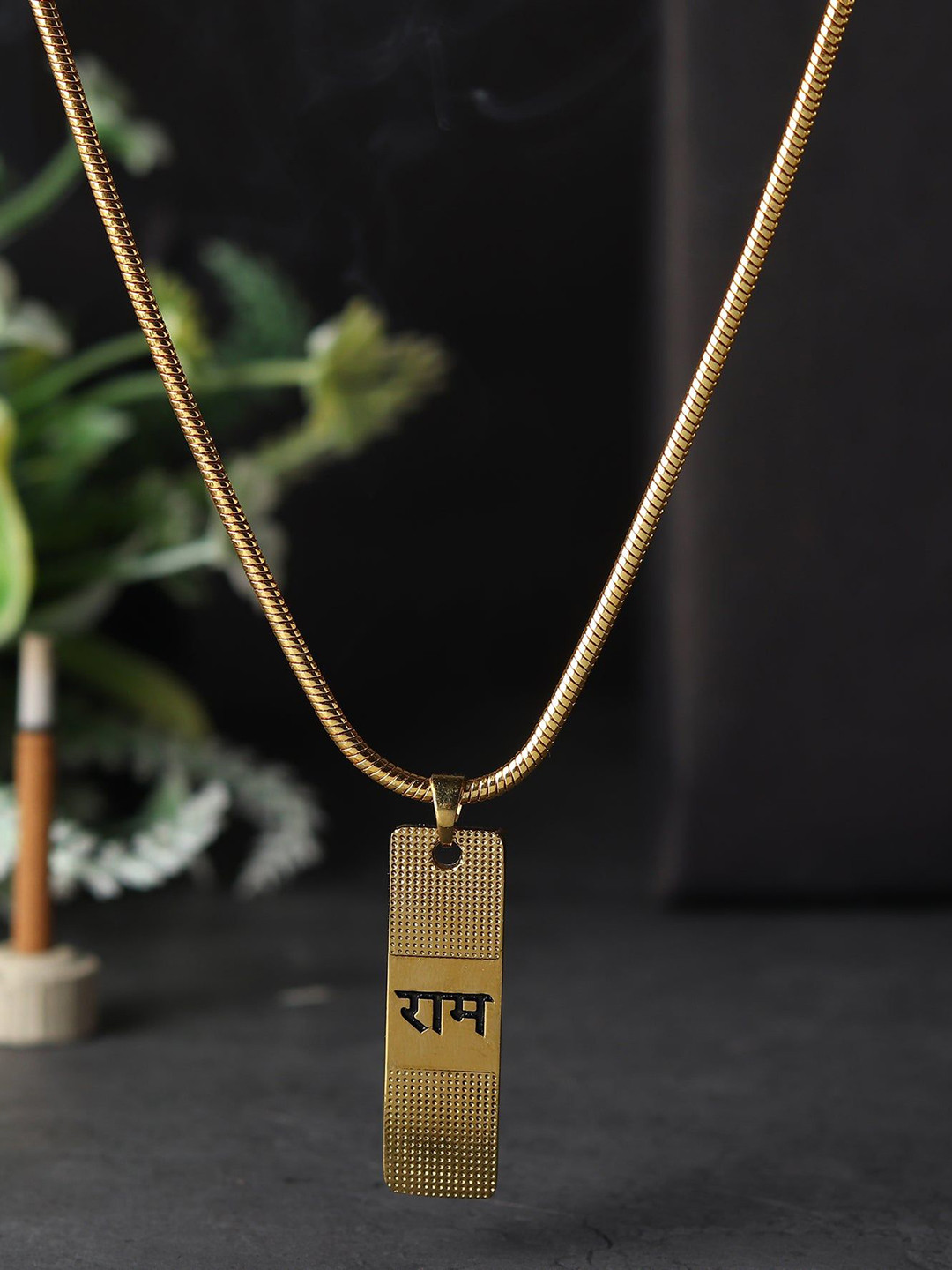 P. R. PRINTS Gold-Plated Stainless Steel Ram Pendant With Chain