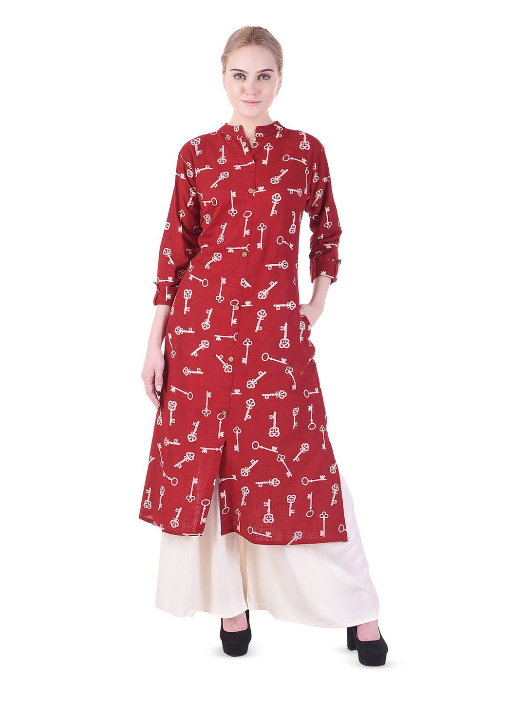 Gs Fashions Women Quirky Printed Daily Cotton A-Line Kurta