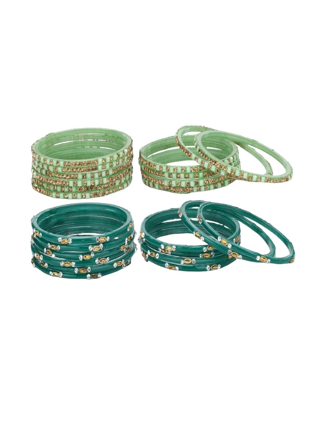 Somil Stylish Glass Bangle/Kada Combo Of 2 Set, Each Set In 12 Bangles