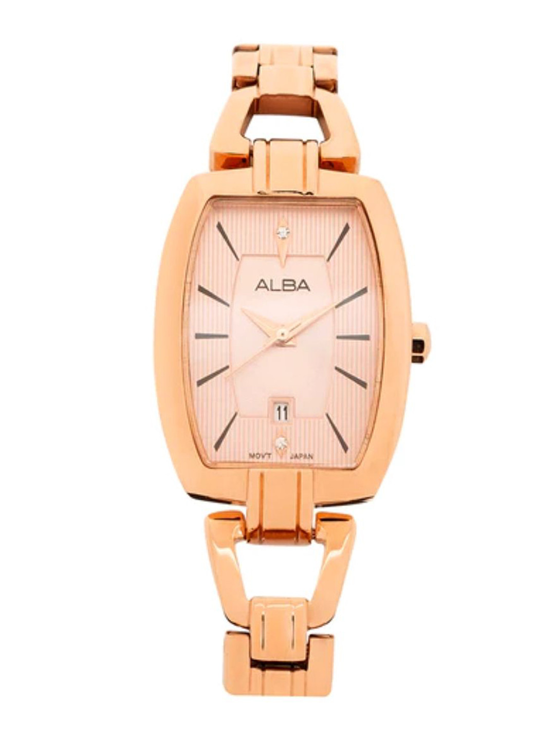 Alba Women Embellished Dial & Bracelet Style Straps Analogue Motion Powered Watch AH7AU4X1