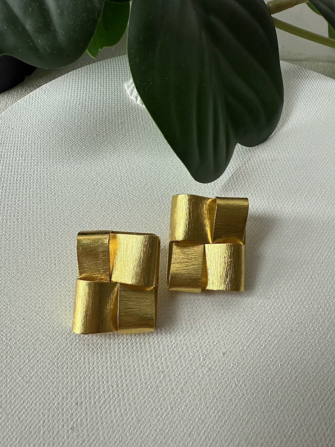 D MAK Gold-Plated Square Drop Earrings