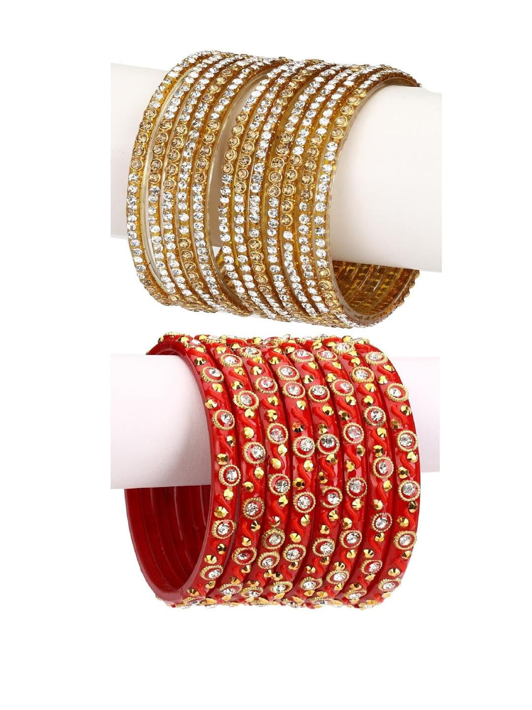 Somil Stylish Glass & Fancy Bangle/Kada Set