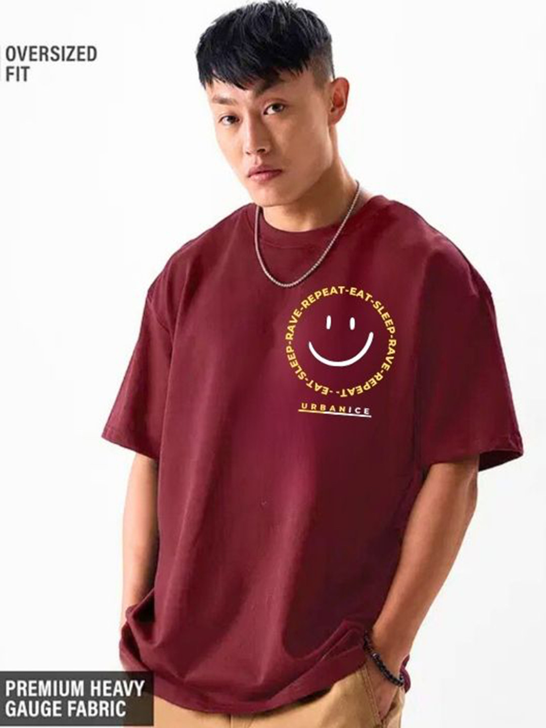 URBANICE Graphic Printed Oversized Cotton T-shirt