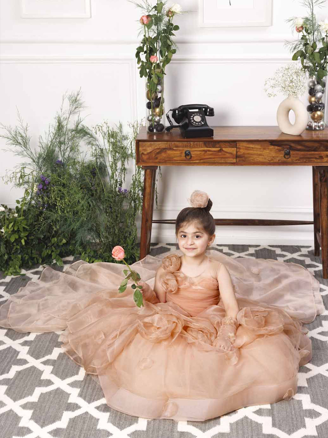 The Lush Affair Charlene Girls Net Gown Maxi Dress