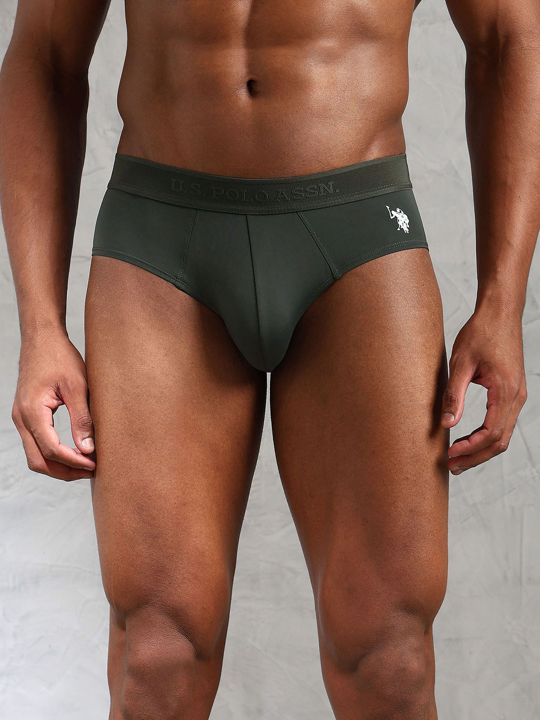 U.S. Polo Assn. Moisture Wicking Mid Rise Basic Briefs AB001-179-PL