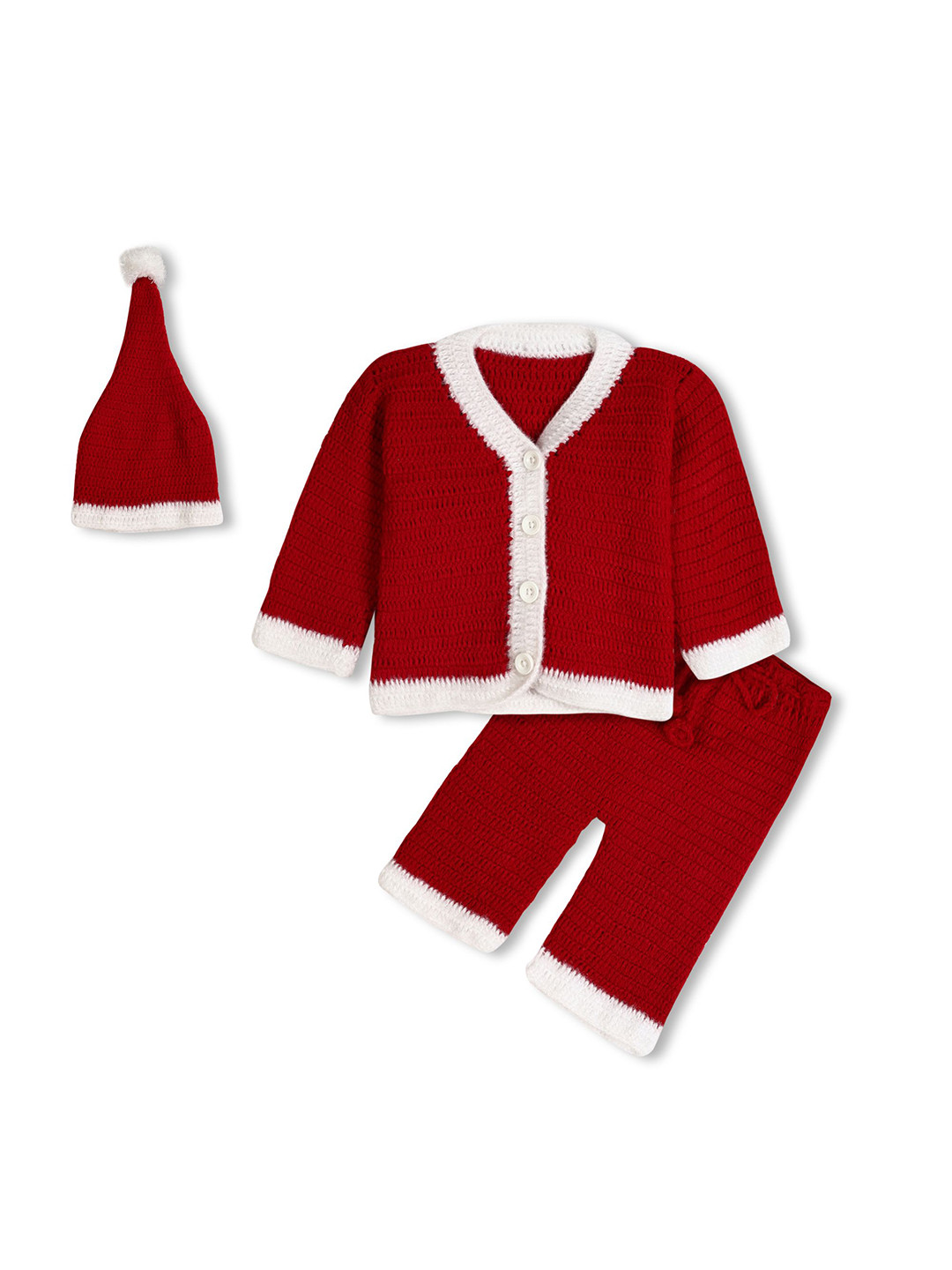 mmt Kids V- Neck Pure Wool Coat With Trouser