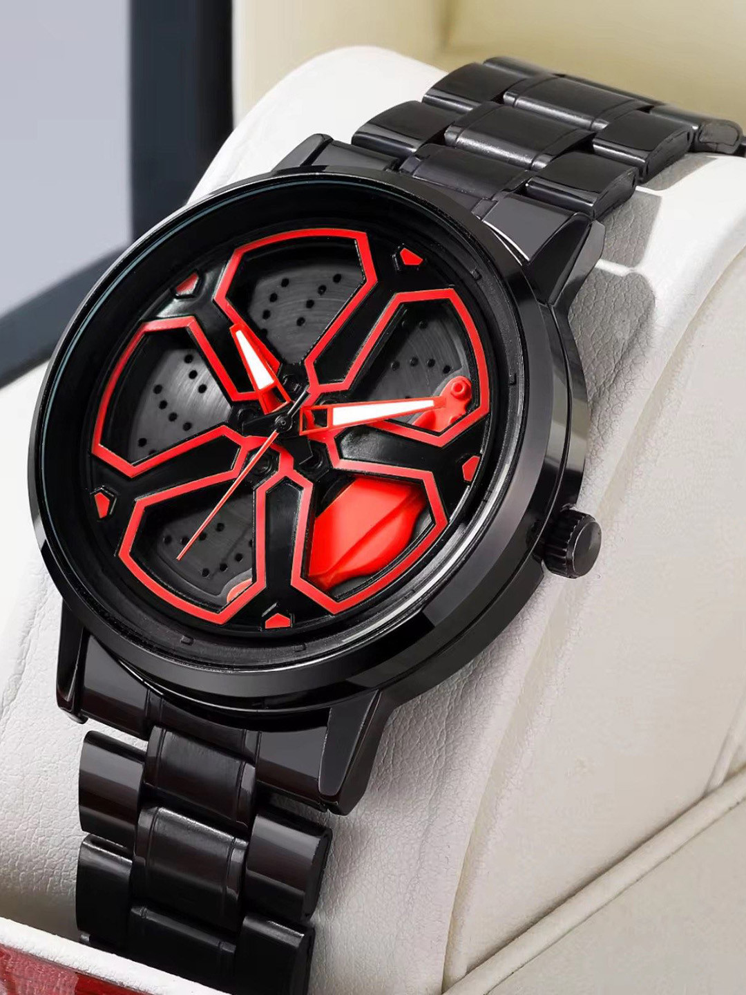 SWADESI STUFF Men Bracelet Style Straps Analogue Watch ROTATE 002 RED 9