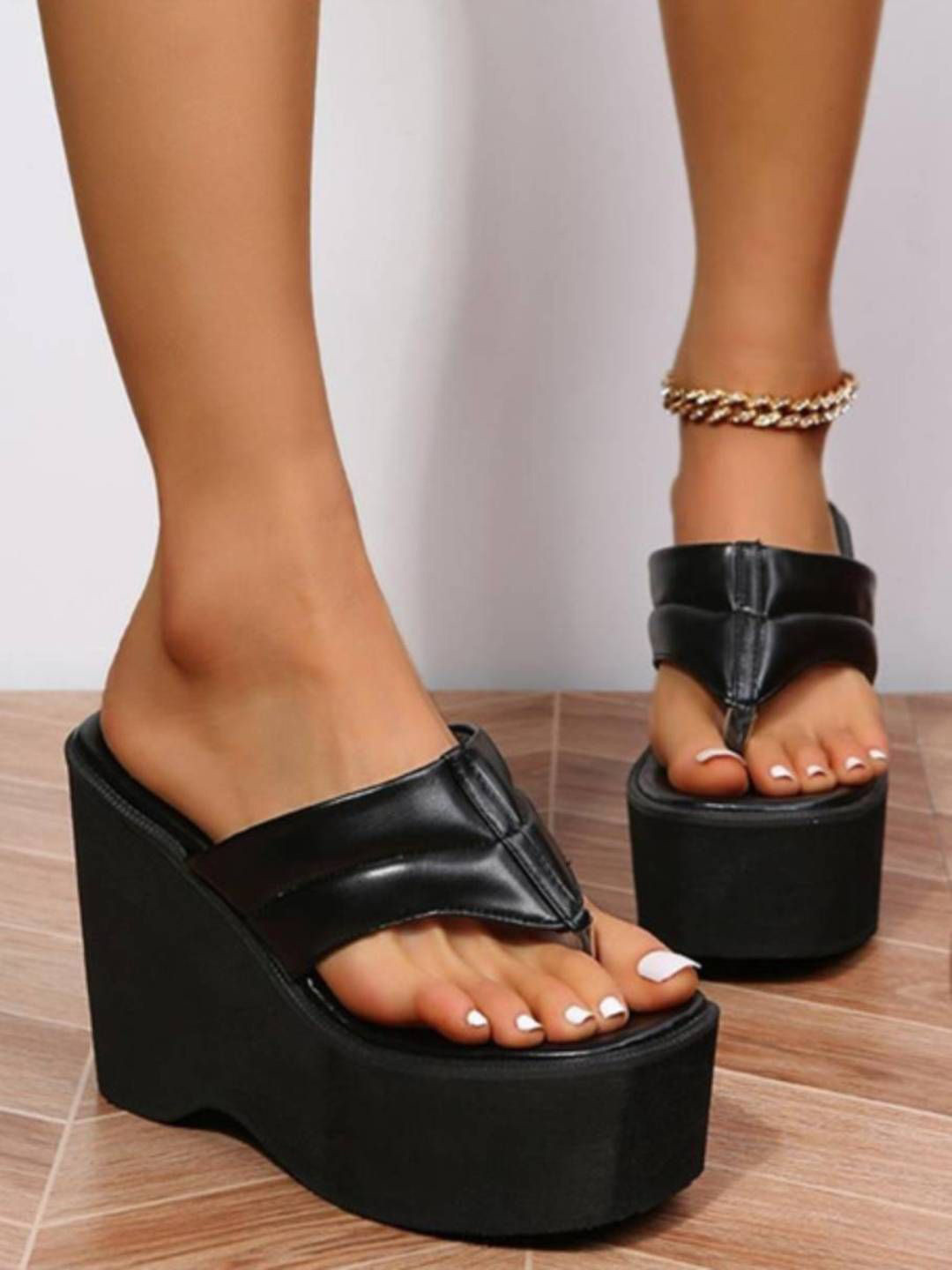 Baespice Women Stylish Step Wedge Heel Sandals