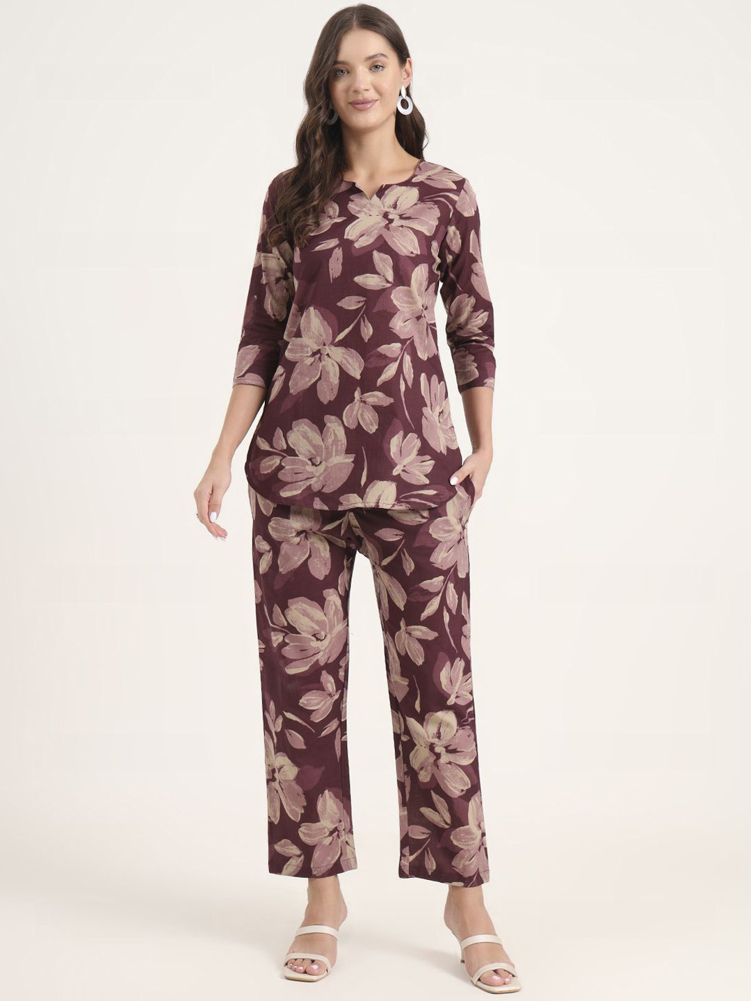 BAESD Printed Cotton Tunic With Trousers Co-ords Sets