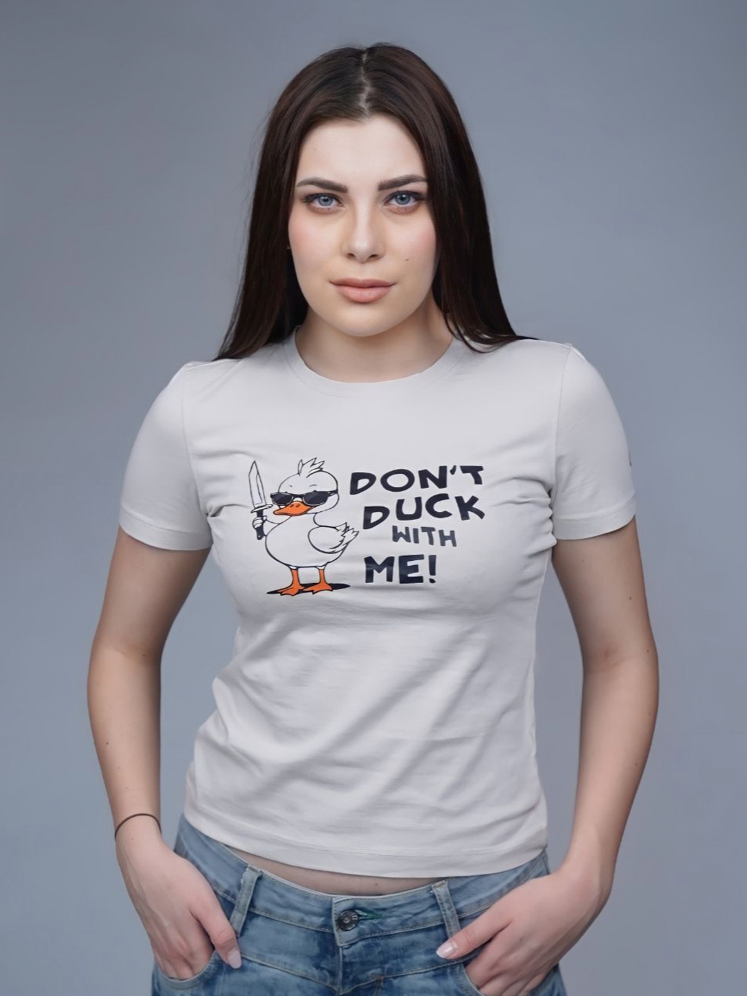 CREATIVE LINE Women Graphic Printed Round Neck Cotton Slim Fit T-shirt