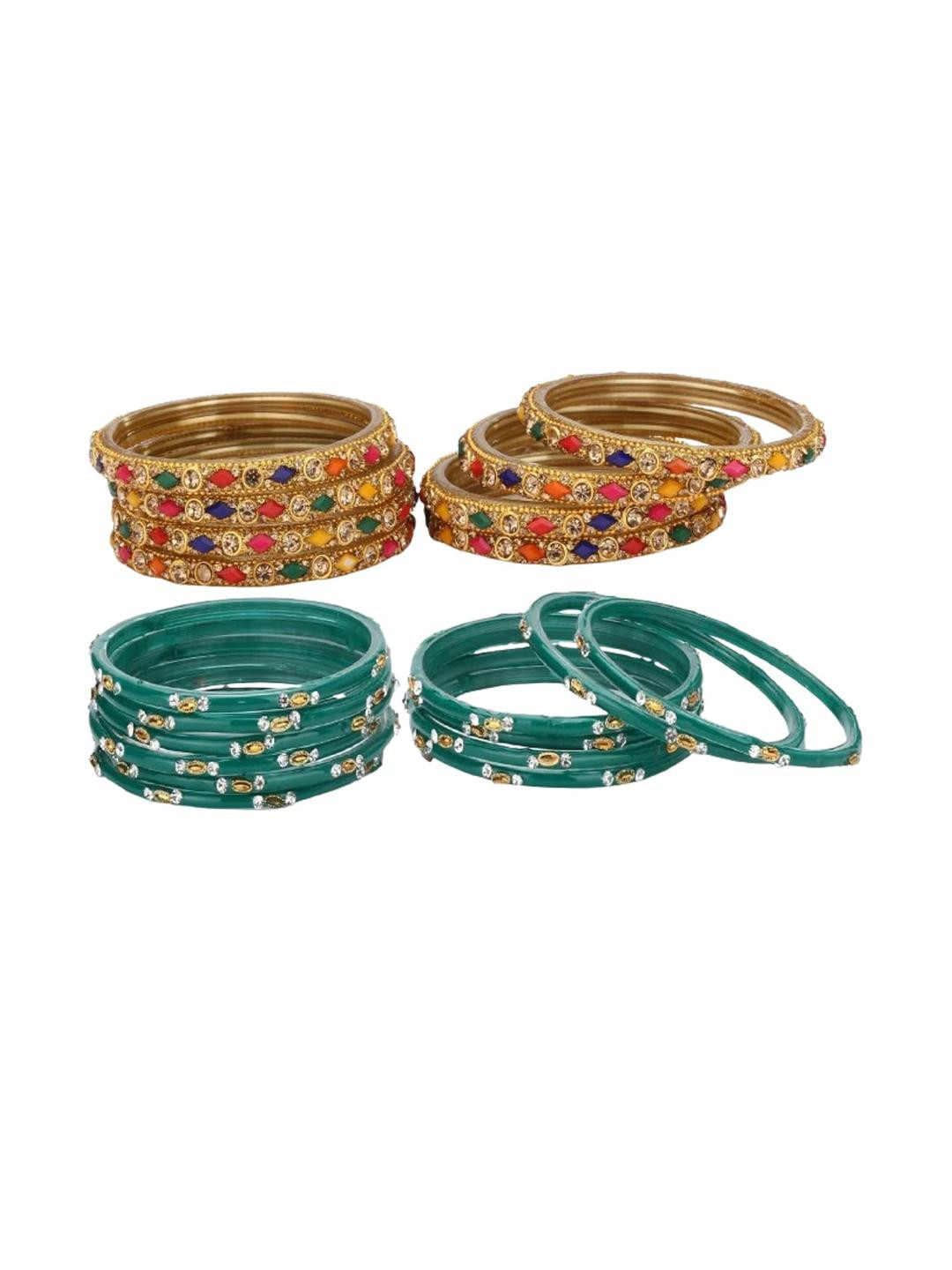 Somil Modern And Colorful Glass Bangle/Kada - Combo Of 2