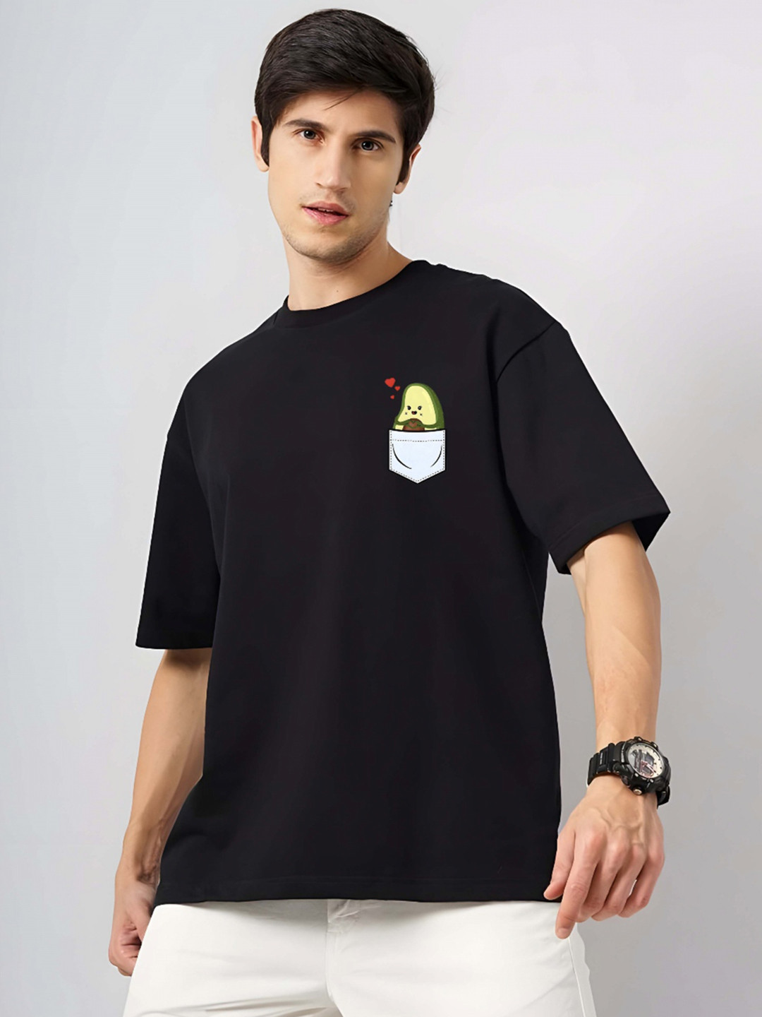 KAIDO Graphic Printed Drop-Shoulder Sleeves Cotton T-shirt