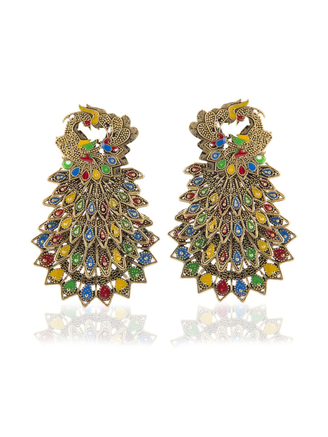 Creative Frogs Peacock Shaped Drop Earrings