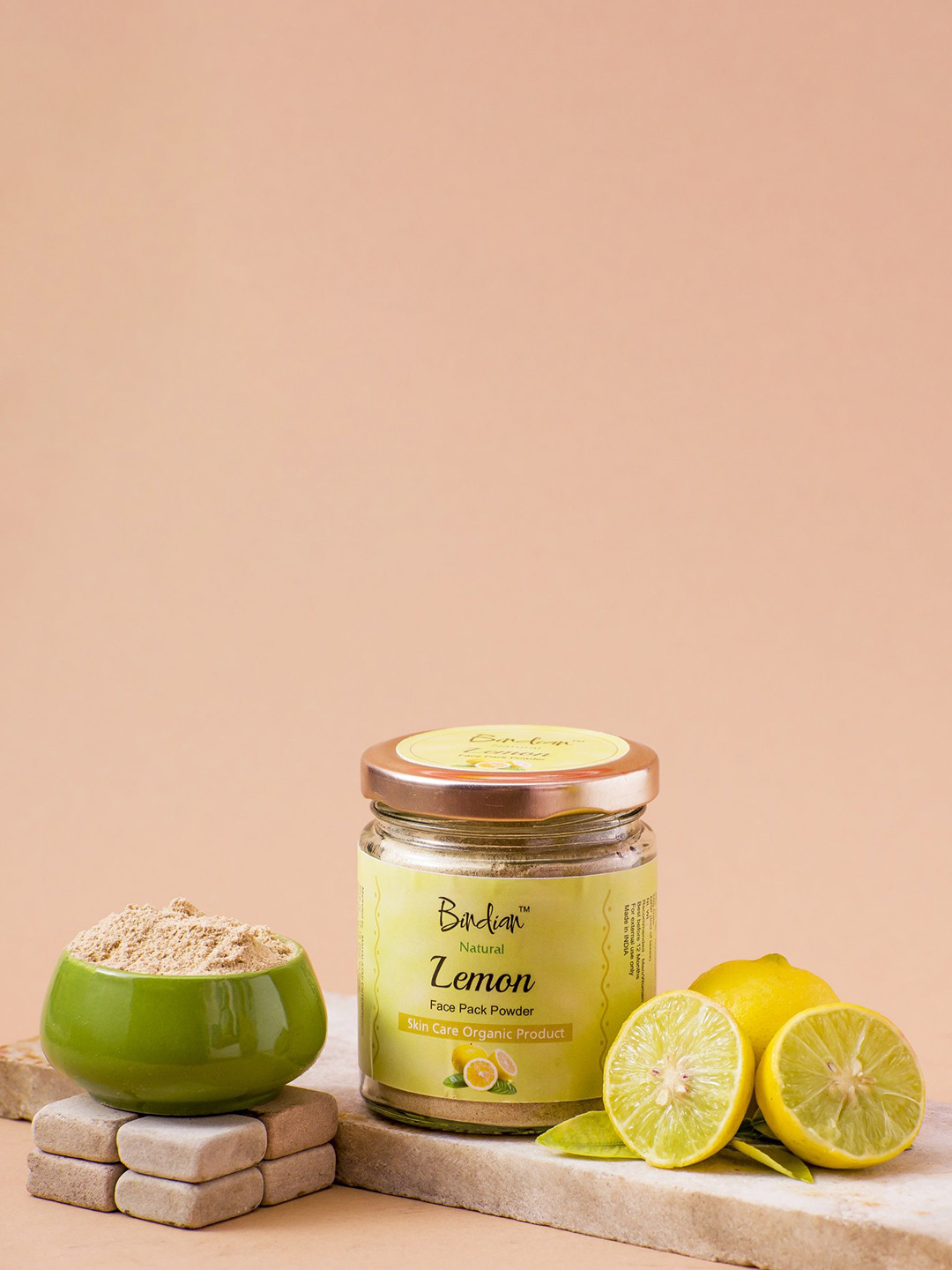 Bindian Lemon Face Pack Powder For Glowing Skin - 100 g
