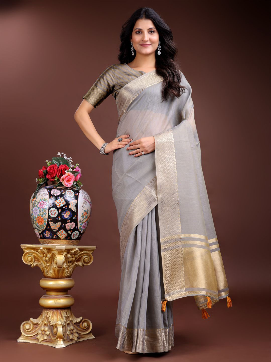 Pandadi Saree Woven Design Zari Weaving Border Sarees