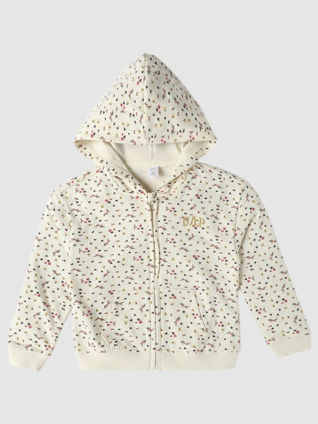 GAP Infant Girls Micro Floral Printed Relaxed Fit Zip-Front Hoodie Sweatshirts
