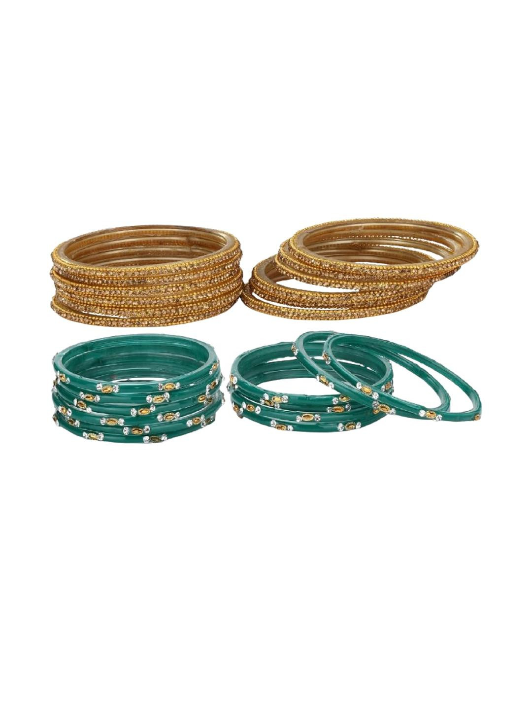 Somil Modern And Colorful Glass Bangle Combo Of 2 Set, Each Set In 12 Bangles