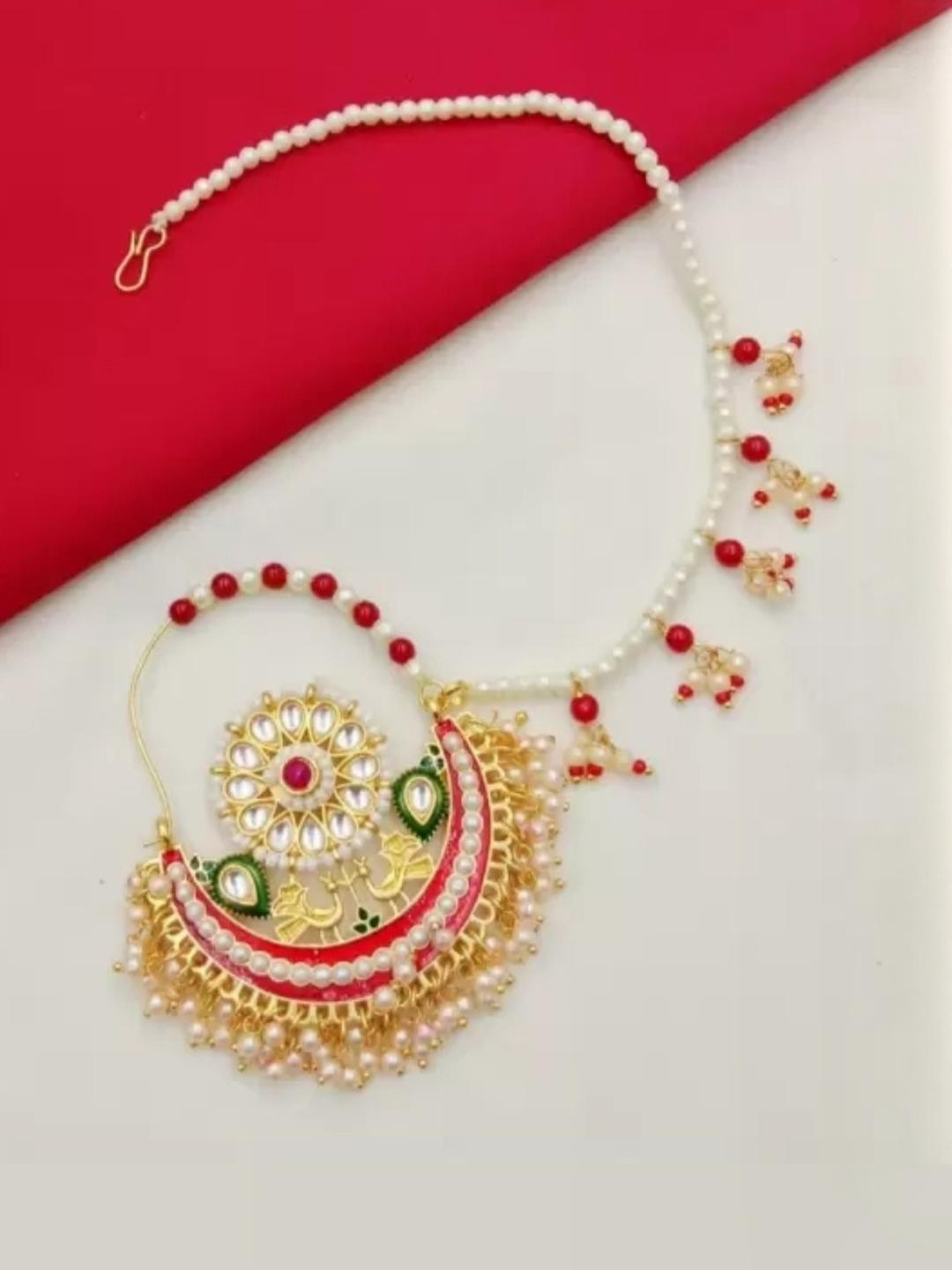 Women jewellery set with Nath and Maang Tikka