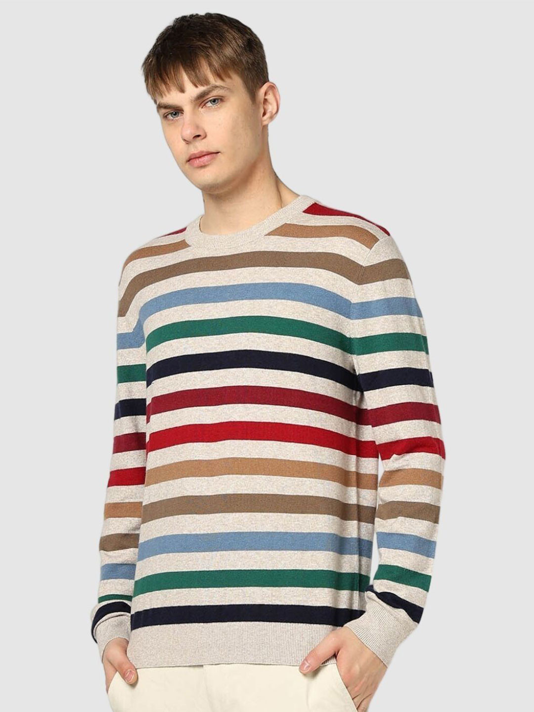 GAP Men Cashmere Printed Crew-Neck Full Sleeves Sweater