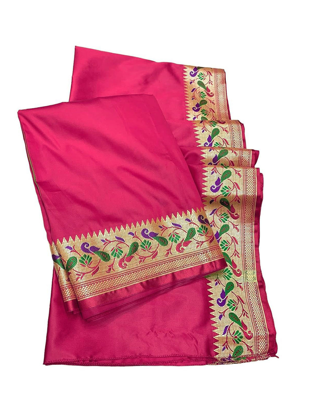 RAMESHWARAM FABRICS MENS SELF DRAPE SILK DHOTI SET - 4.0 MTR DHOTI WITH 2.0 STOLE SET