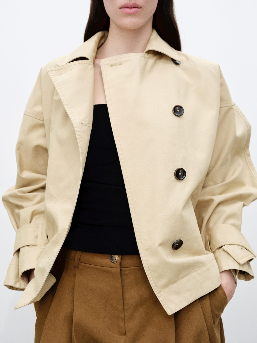 MANGO Short Trench Oversized Jacket
