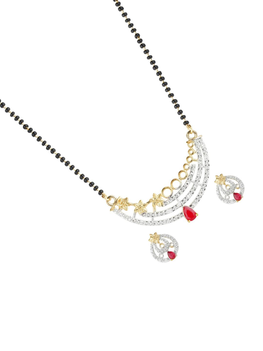 Alloy Gold-plated Black, White, Pink Jewellery Set (Pack of 1)