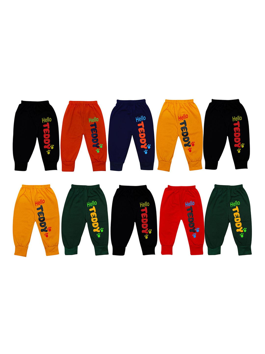 PALMLON Infants Pack Of 10 Printed Comfortable Joggers