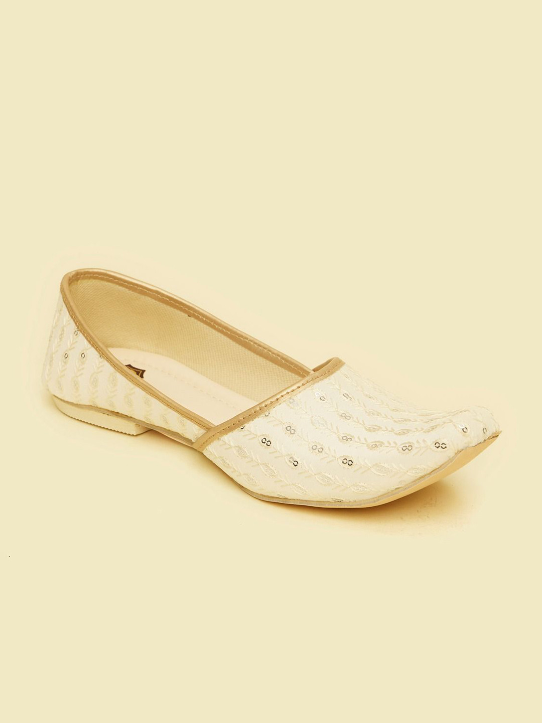 Manyavar Men Woven Design Synthetic Regular Mojaris