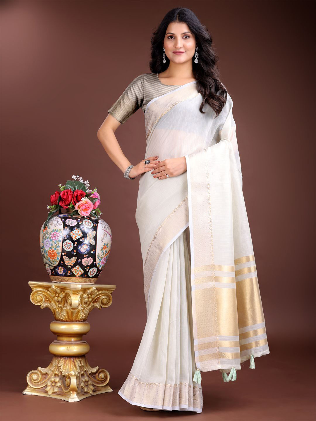 Pandadi Saree Zari Ready to Wear Saree