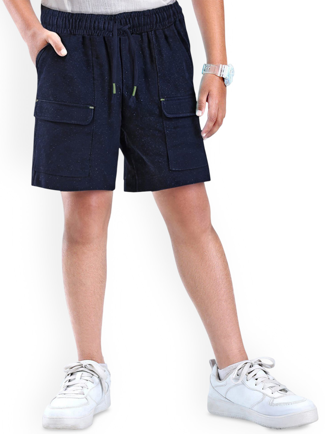 ARIAS By LARA DUTTA Boys Cotton Cargo Shorts With Neon Color Detailing
