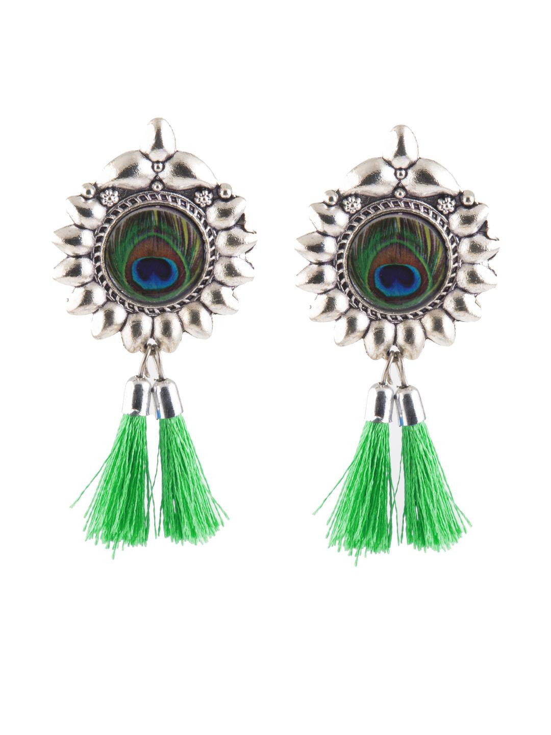 Creative Frogs Peacock Tassel Earrings