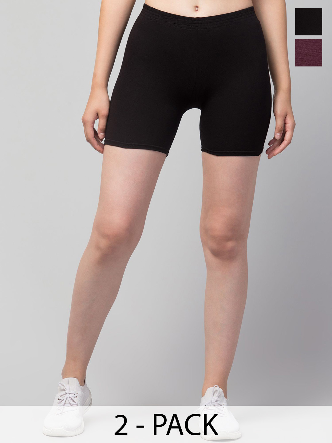 DRAXSTAR Women Pack f 2 Skinny Fit Low-Rise Sports Shorts