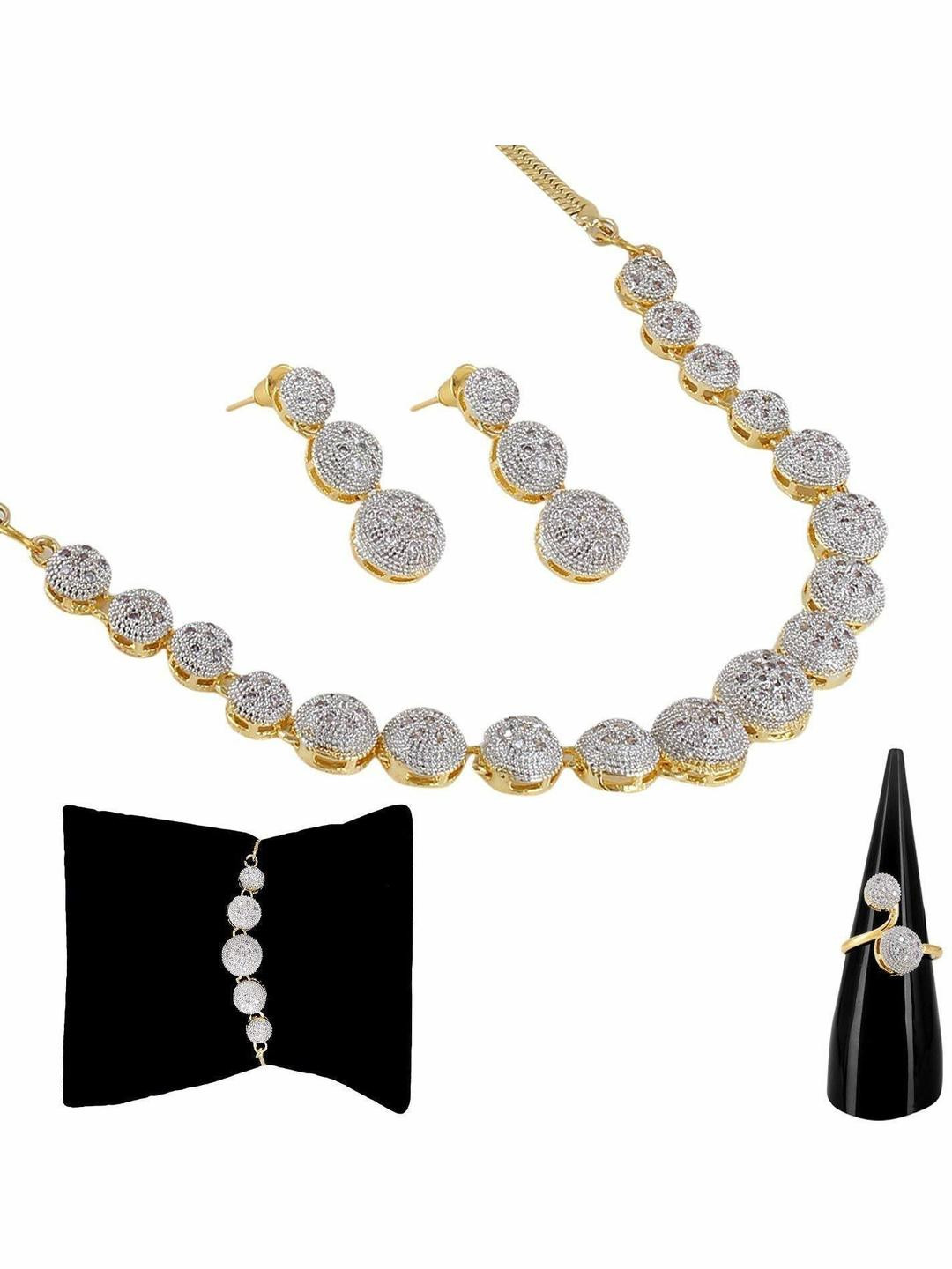 Alloy Gold-plated Gold, Platinum Jewellery Set (Pack of 1)