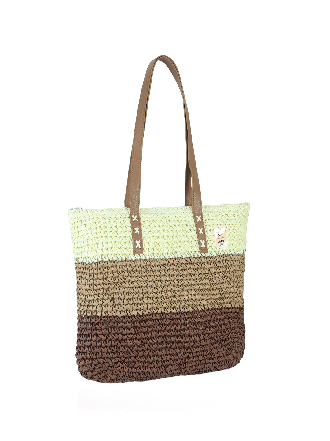 NFI essentials Ethnic Motifs Textured Swagger Hobo Bag With Cut Work