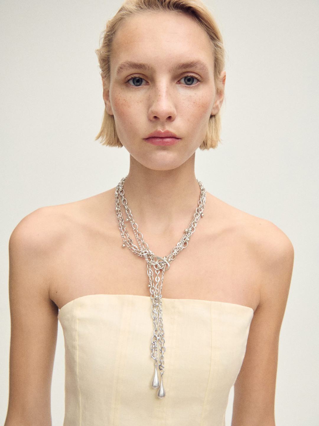 MANGO Combined Statement Layered Chain with Pendant