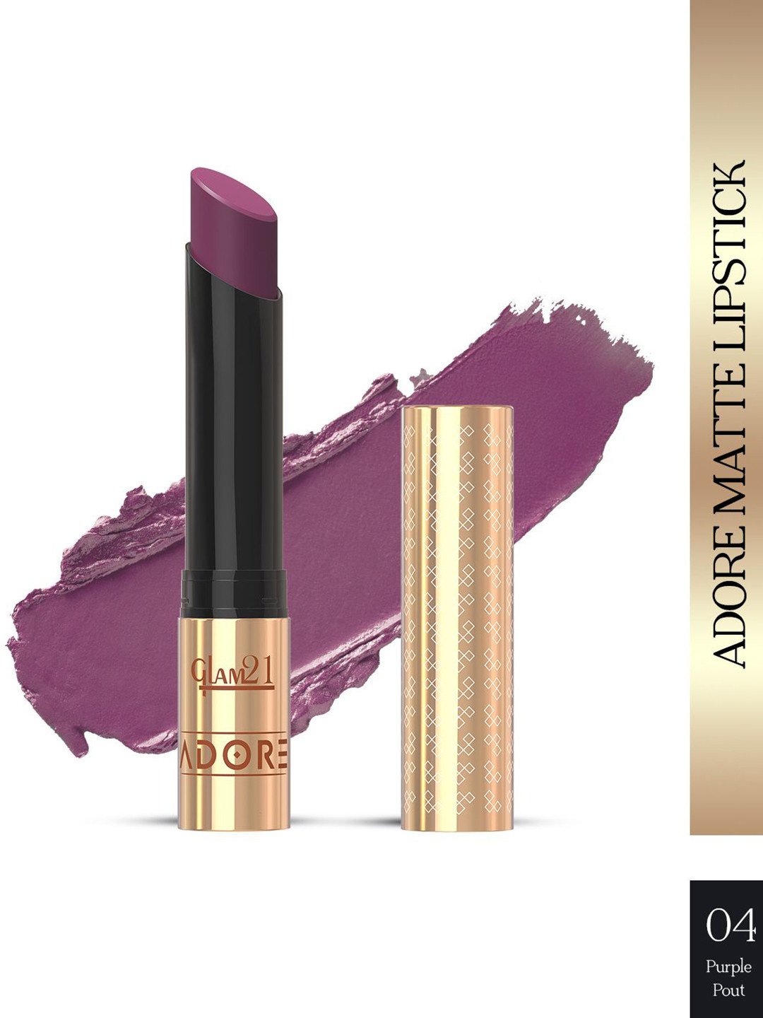 GLAM21 Adore Smudgeproof Matte Lipstick- Purple Pout 04