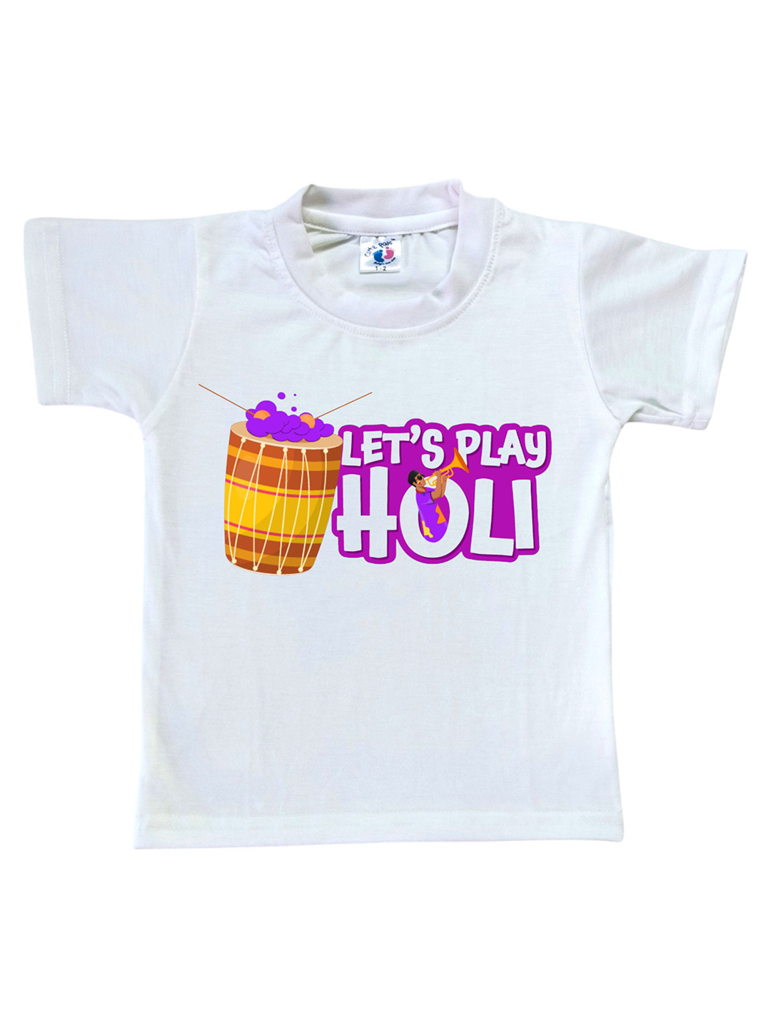 Cute Pals Girls Typography Printed V-Neck Applique T-shirt