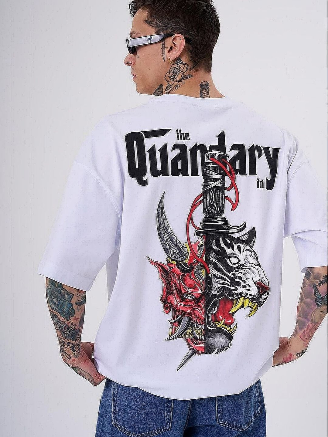 LAUREN ADAMS Graphic Printed Oversized Pure Cotton T-shirt