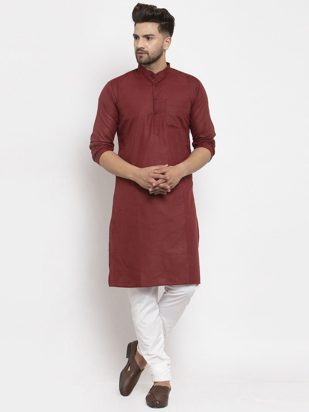 Attigo Men Thread Work Cotton Kurta