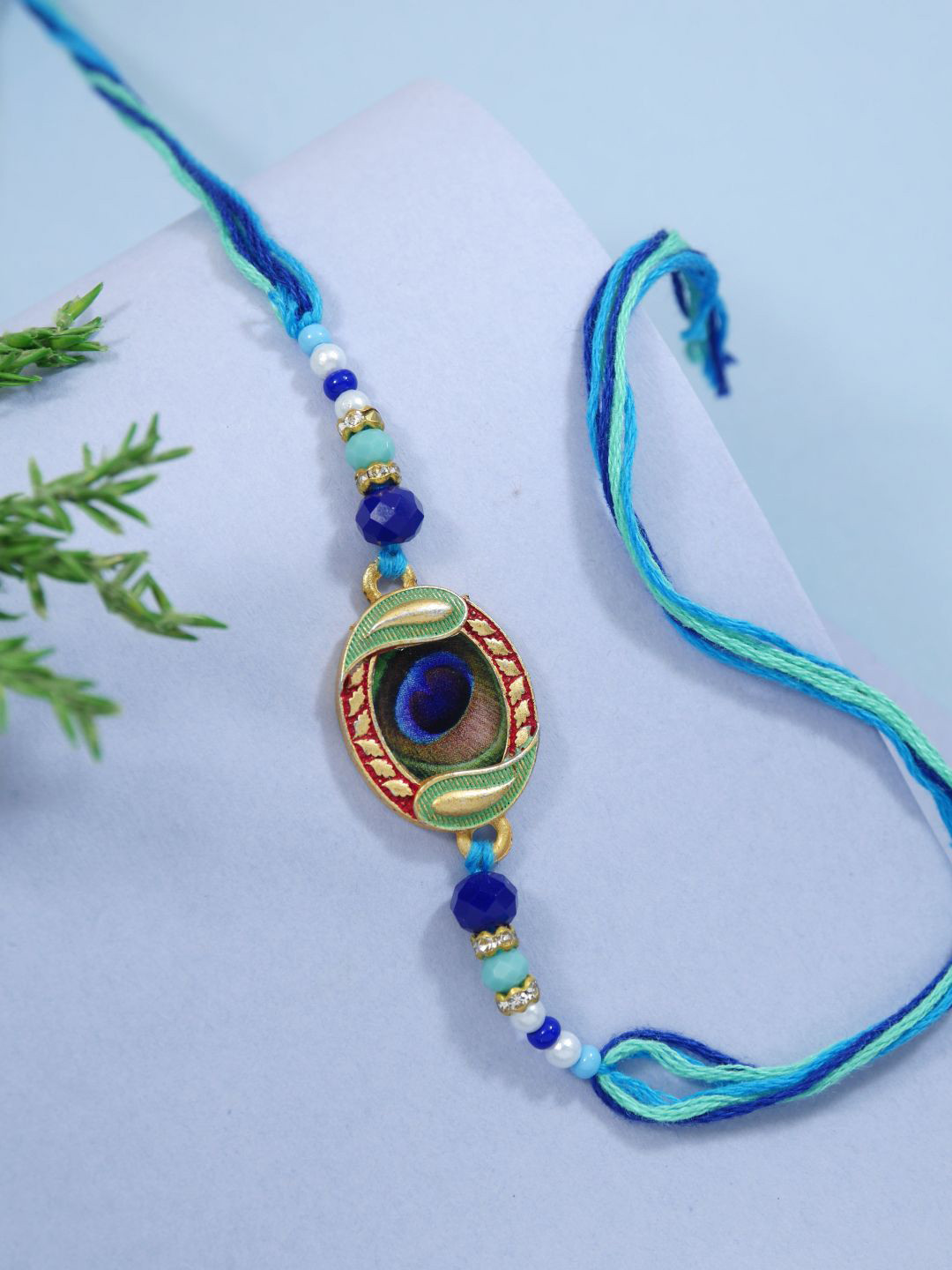 I Jewels Fancy Peacock Feather Rakhi