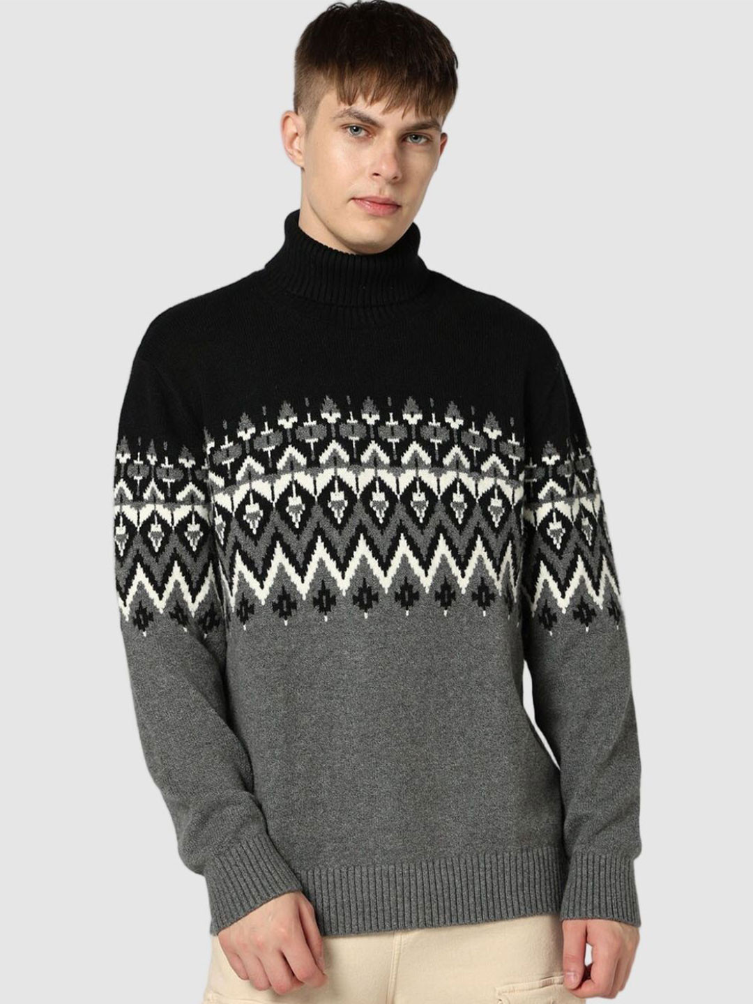 GAP Fairisle Patterned-Knit Turtleneck Pullover