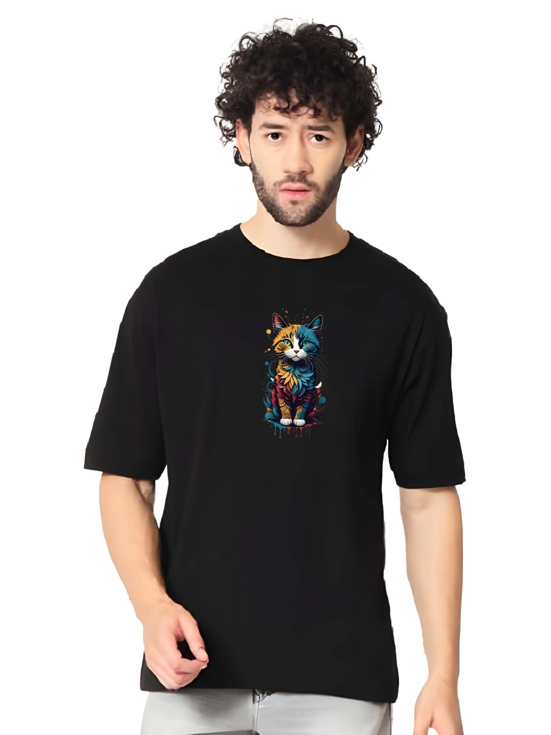 KAIDO Graphic Printed Drop-Shoulder Sleeves Oversized Cotton T-shirt