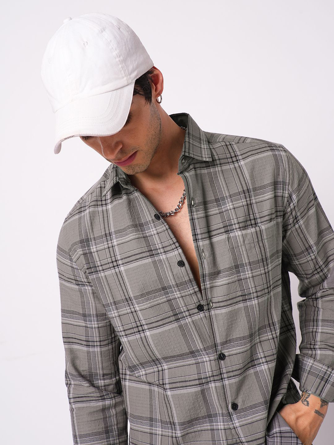 VASTRADO Classic Tartanique Checked Slim Fit Cotton Casual Shirt