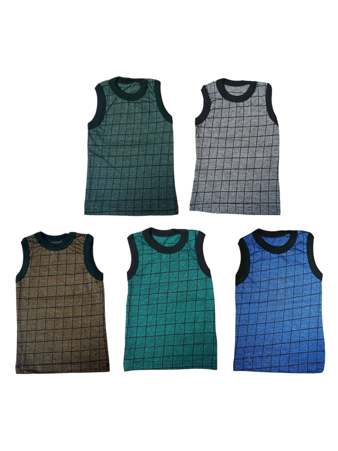 MRB Infants Boys Pack Of 5 Printed Basic Vest 40 MK(MYNTRA) MRB CHECKED.BANIYAN