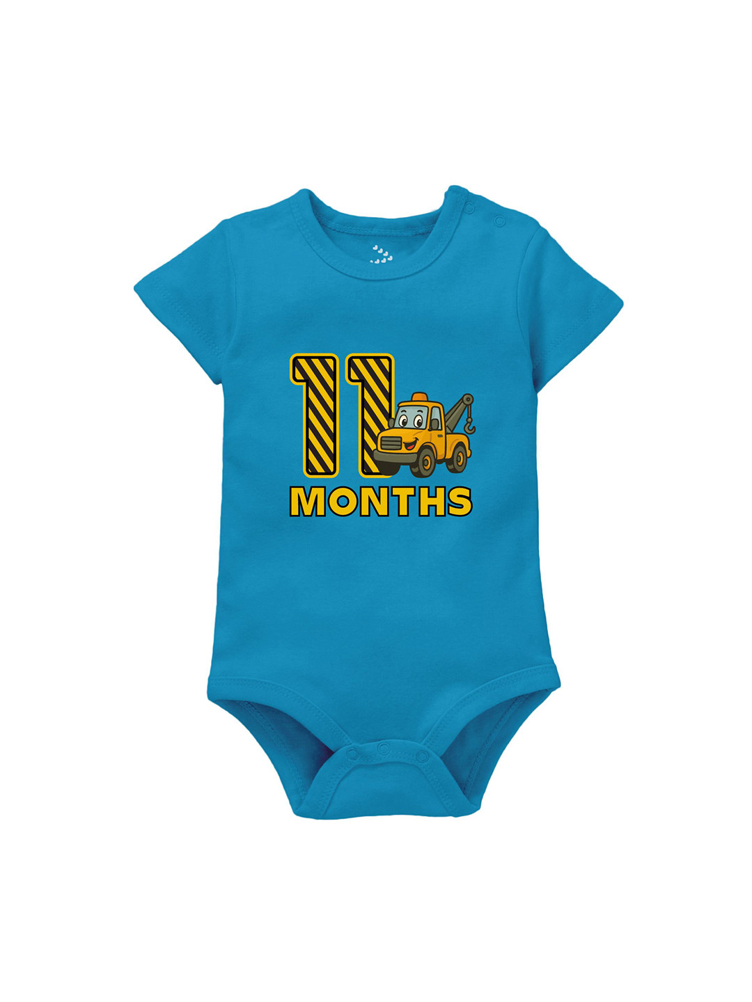 Zeezeezoo Kids 11 Month Birthday Construction Printed Pure Cotton Bodysuit