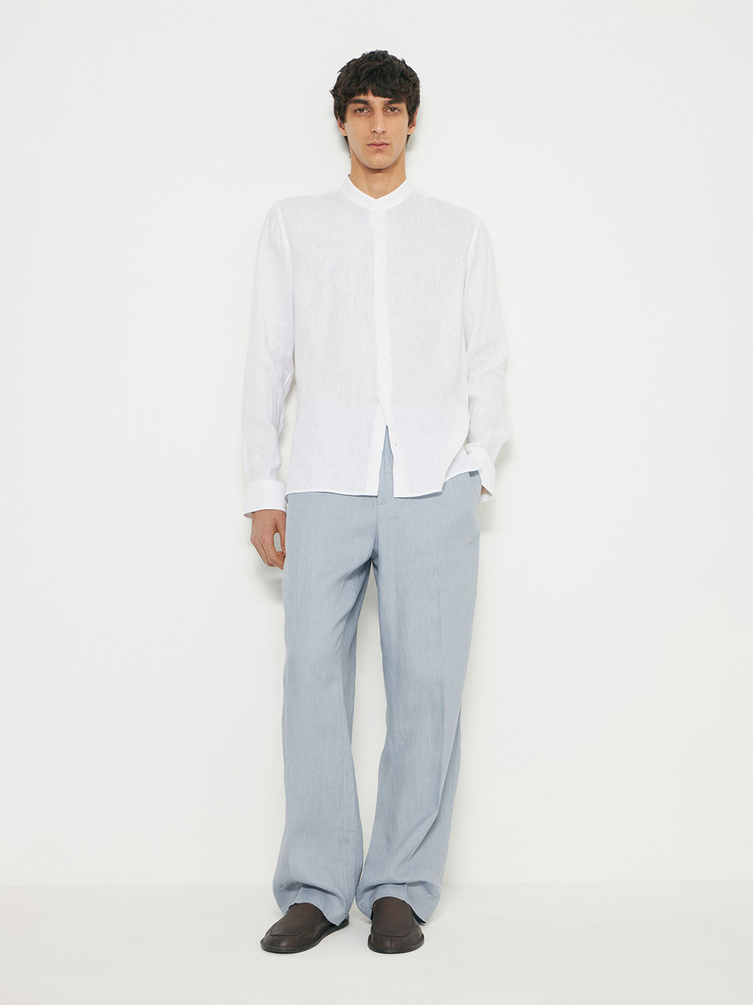 THE BEETEL HOUSE Stand Collar Cotton Classic Shirt