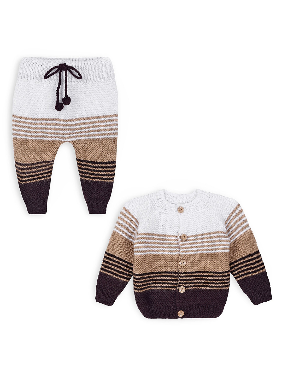 tmcretion Kids Striped Round Neck Sweater With Jogger